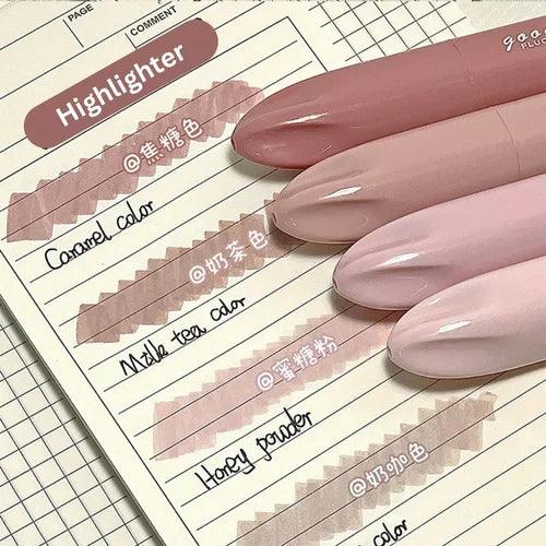 4 Pcs Morandi Colours Highlighter Pen Set