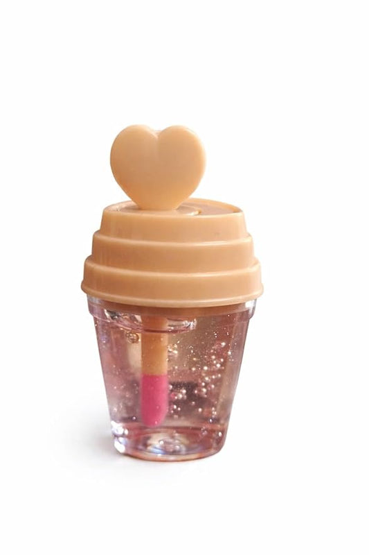 Cute Mini Cup Lip Gloss with Heart Lid