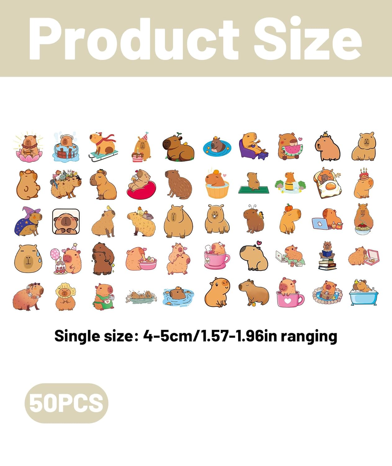 Capybara Stickers Set (50 Pcs)