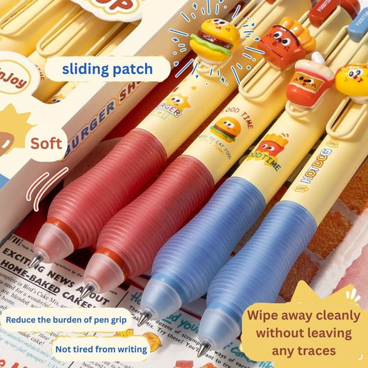 Burger Shop Erasable Blue Gel Pen Set (1 Set)