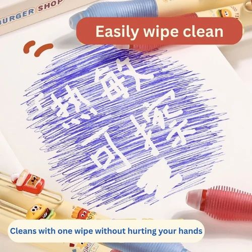 Burger Shop Erasable Blue Gel Pen Set (1 Set)