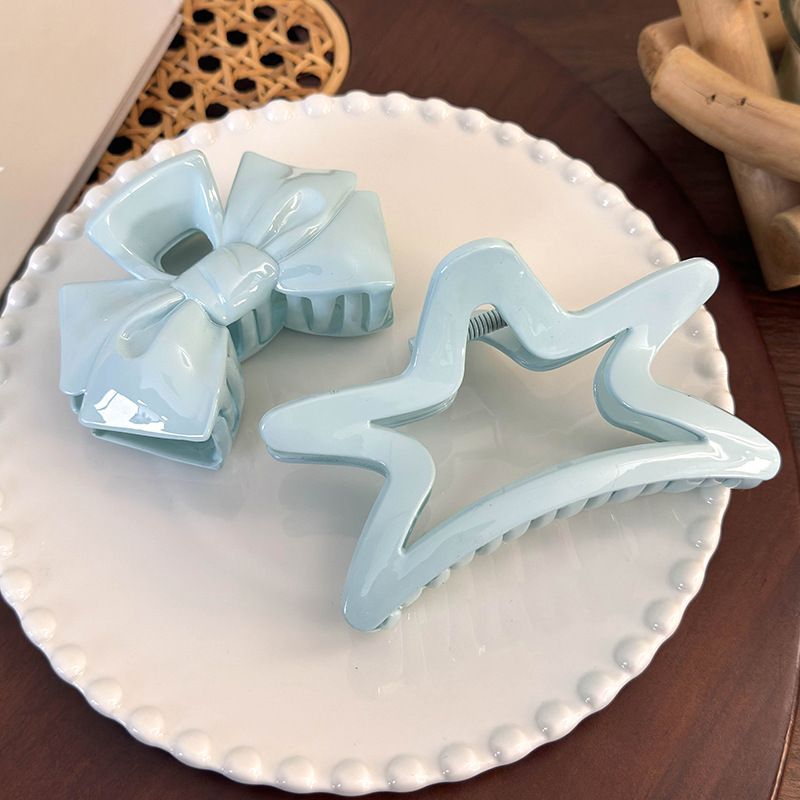 Big Solid Blue Star Hair Claw