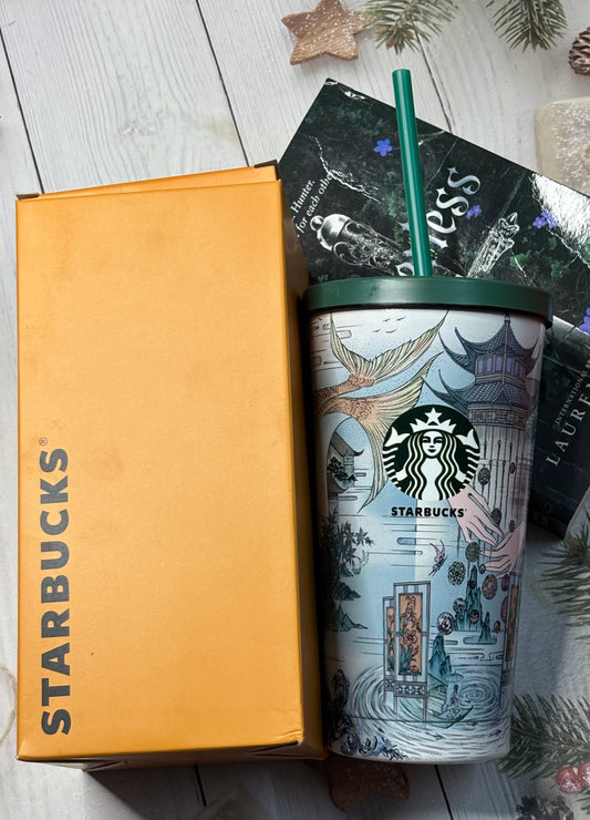 Steel Tumbler with Sipper 500ml (Starbucks themed)