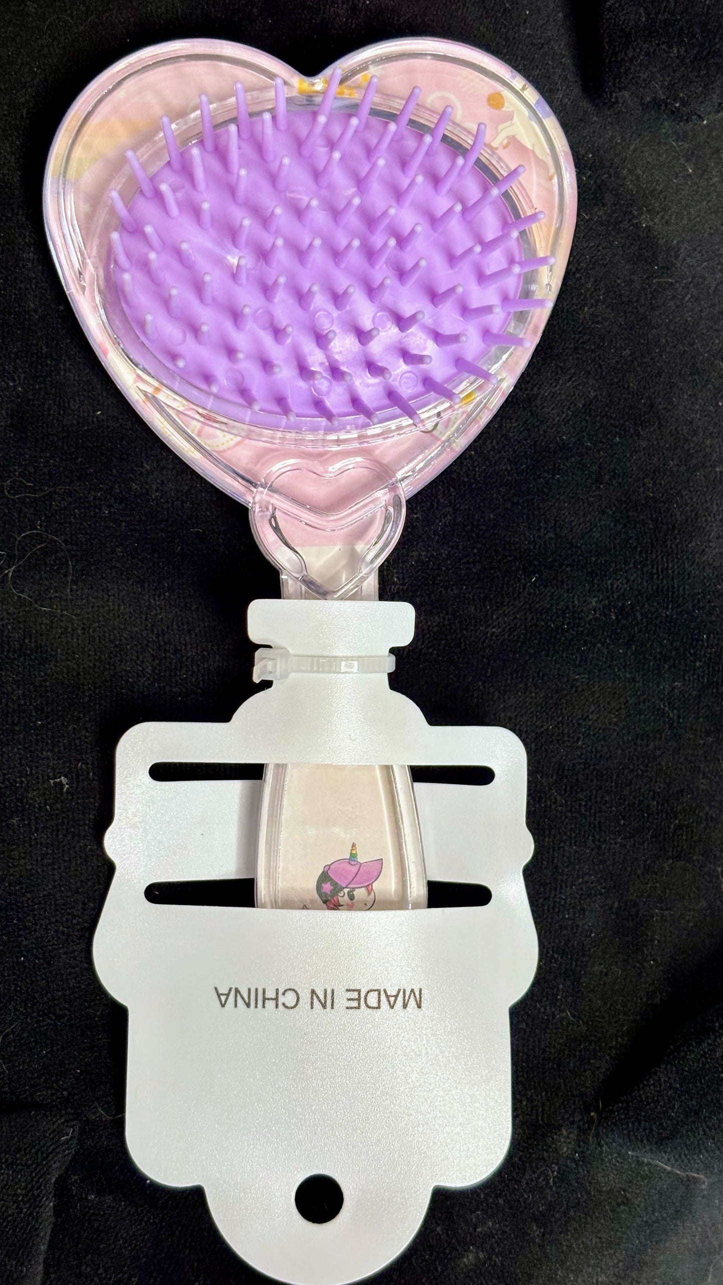 Heart Glitter Mini Hair Brush ( 1 Pc)