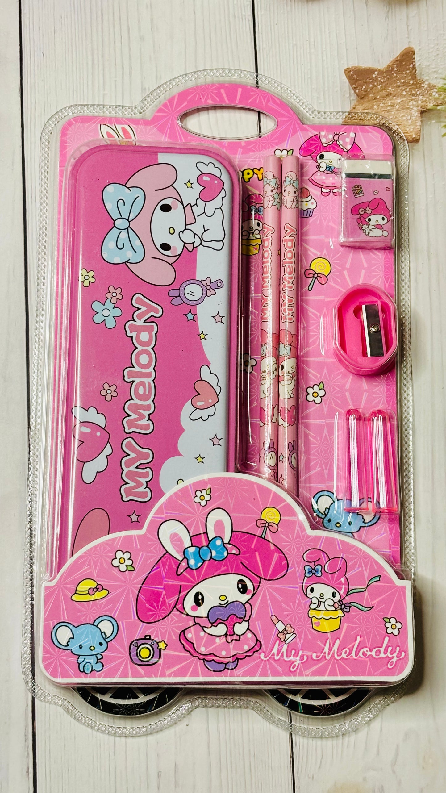 Metal Pencil Case Character Stationery Set