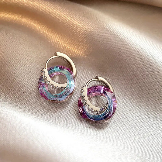 Reflecting round earrings