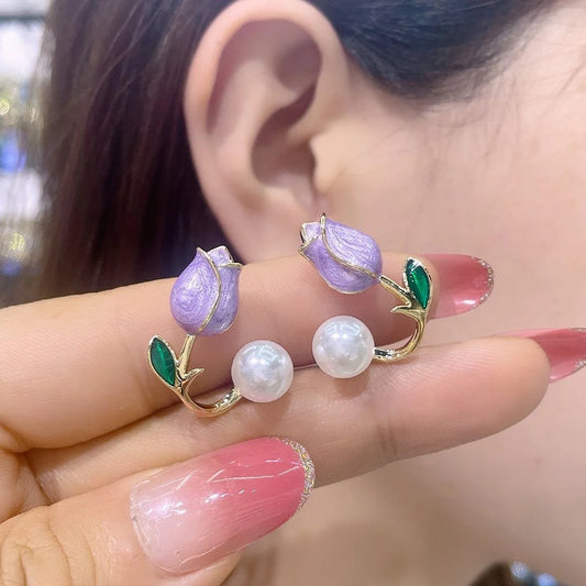 Korean tulip fashion earring