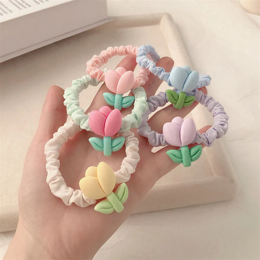 Tulip Flower Hair Tie (Set of 2)