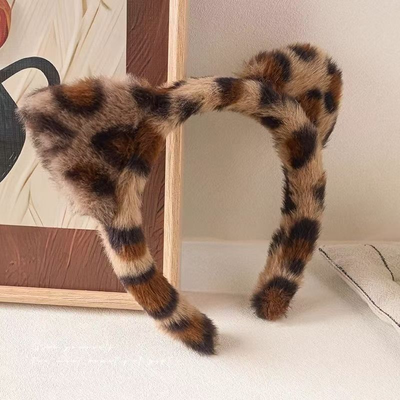 Plush Leopard Print Hair Band (1 Pc)
