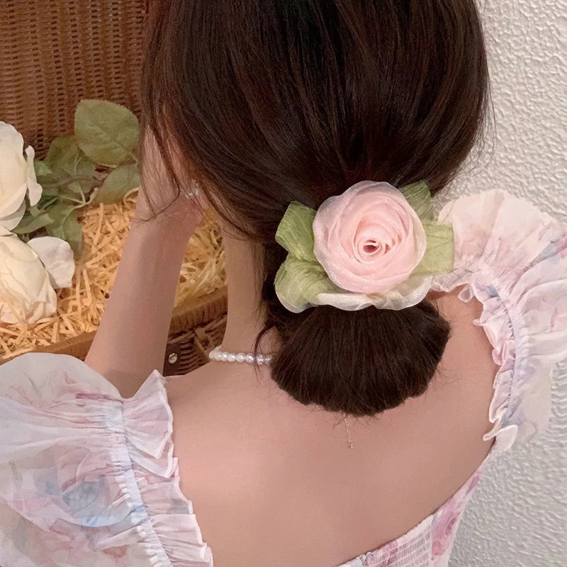 Rose Flower Hair Tie (1 Pc)