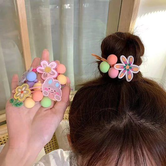 Korean sweet flower Hair Tie (Set of 2)