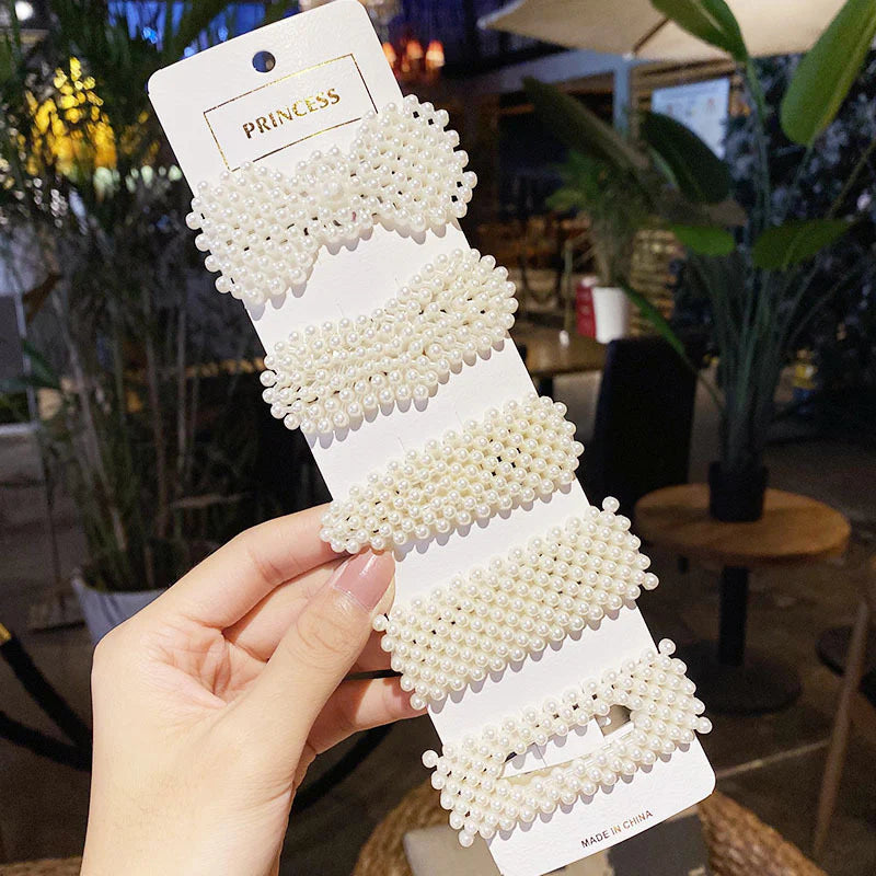 Korean Pearl 5-piece Hair Clip set