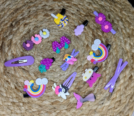 Rubber Colorful Hair Pins (Set of 5)