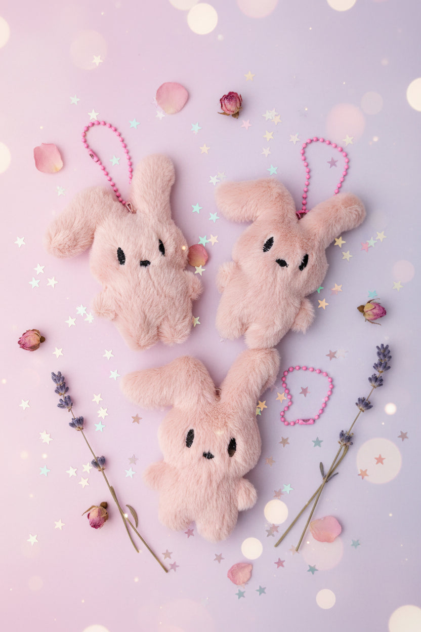 Plush Rabbit Pink Pendant Charm (1 pc)