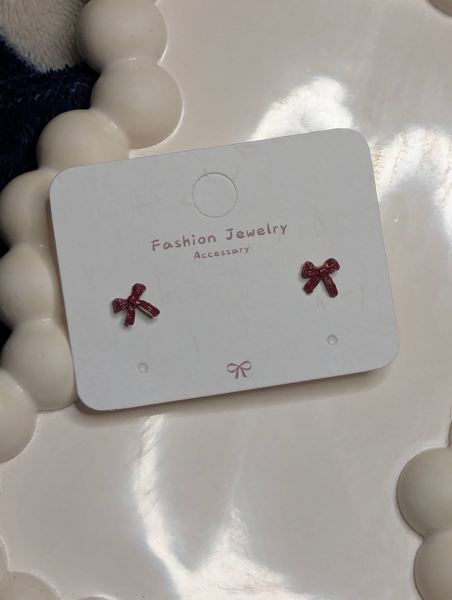 Red Bow Small Earring