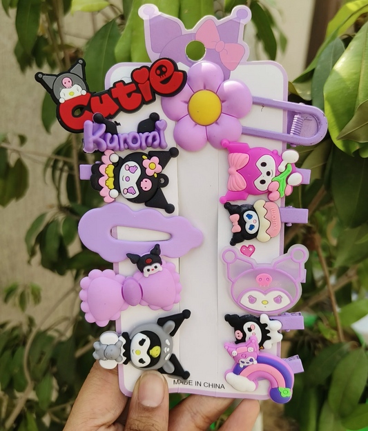 Kuromi Themed Hair Clips Set (1 Random Set)