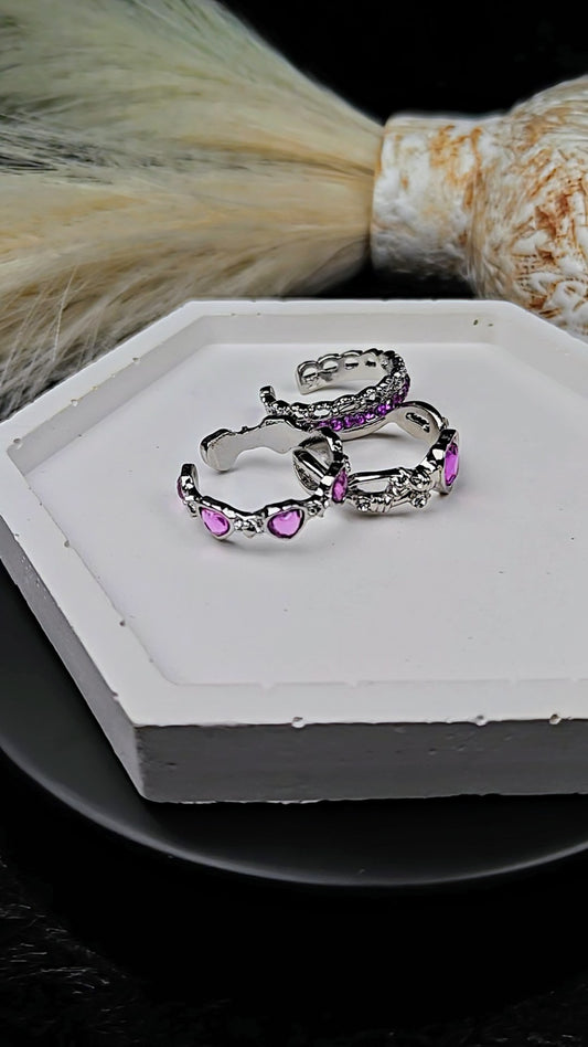 Rhinstone Ring(Set of 3)