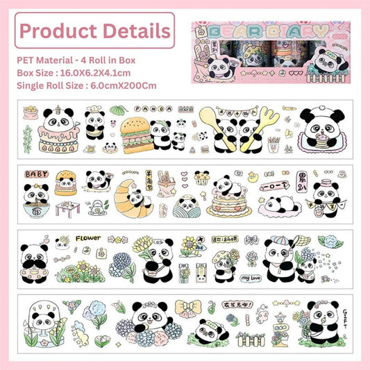 Panda Themed Roll Stickers