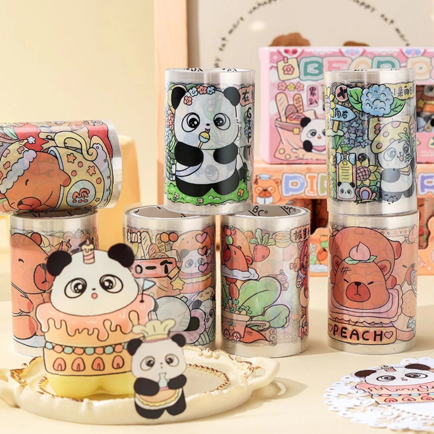 Panda Themed Roll Stickers