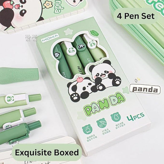 Green Panda Pen Set 4 Pcs