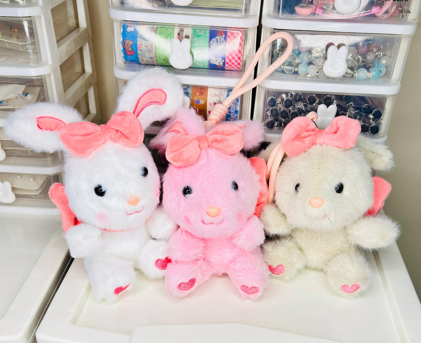 Cute Bunny Plush Bag Charm | Soft Rabbit Doll Keychain