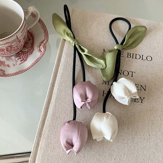 Korean Style Flower Bud Tulip Tassel Hair Rope (1 Pc)