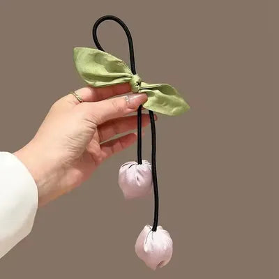 Korean Style Flower Bud Tulip Tassel Hair Rope (1 Pc)