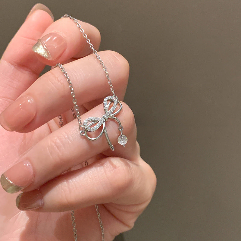 Silver Bow Necklace