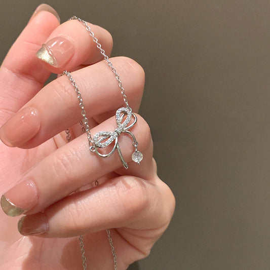 Silver Bow Necklace
