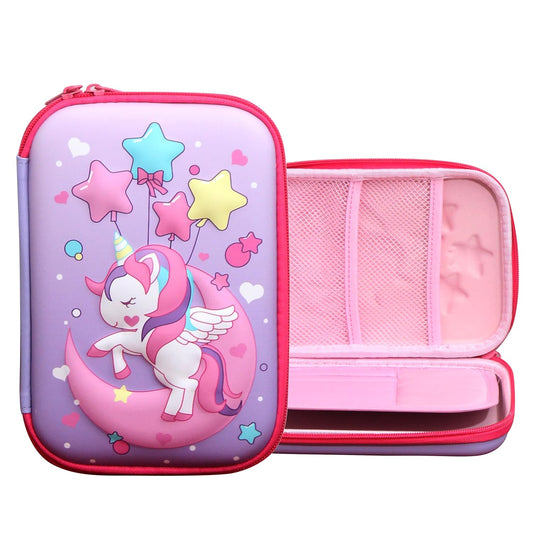 Unicorn Hard Shell 3D Pencil Case (Pink)
