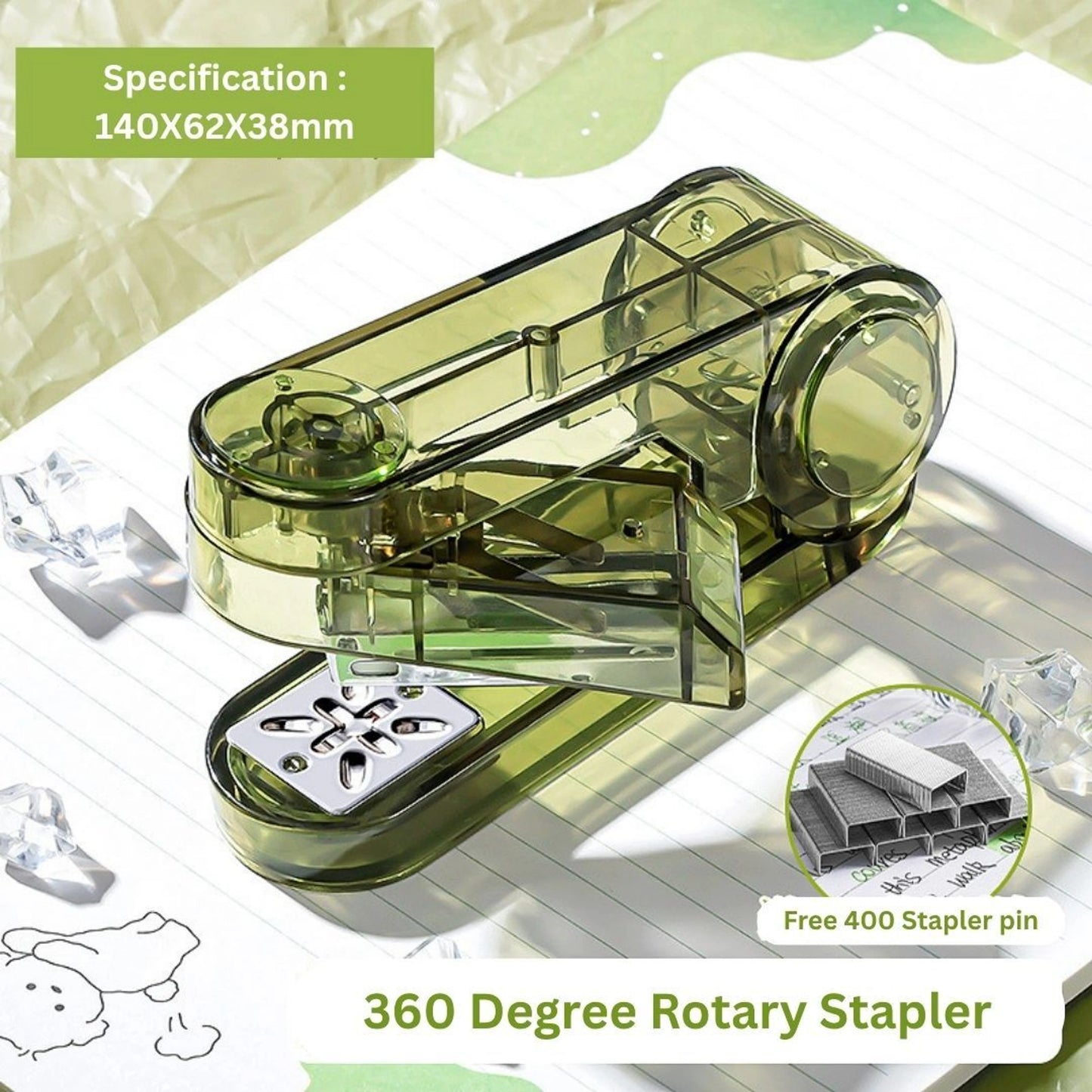 360° Rotating Transparent Stapler