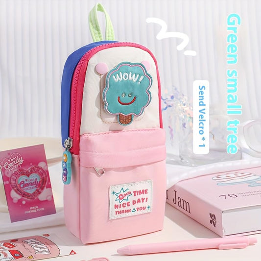 Kawaii Canvas Pencil Case with Compartments