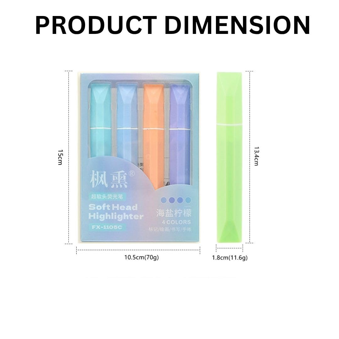 Aesthetic Pastel Highlighter Set (Set of 4)