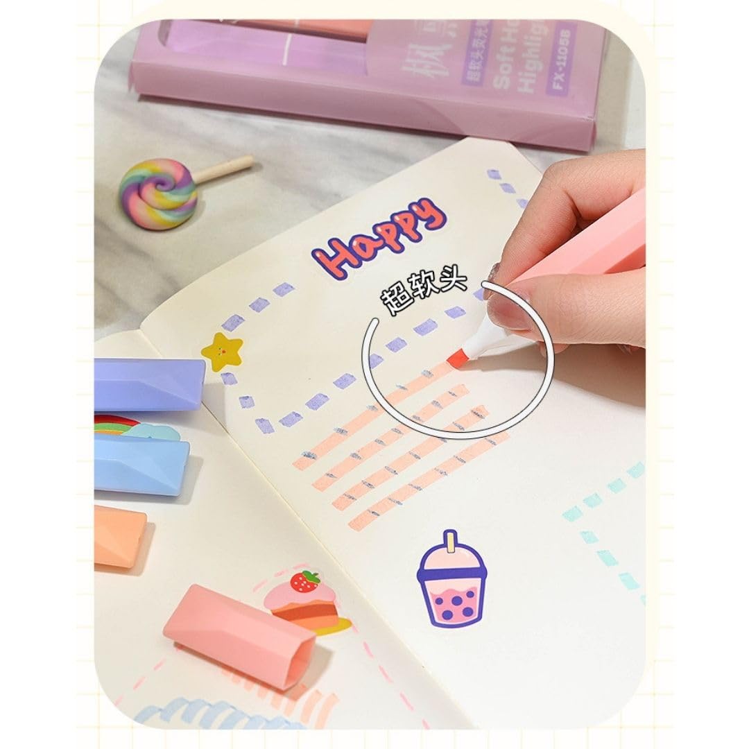 Aesthetic Pastel Highlighter Set (Set of 4)
