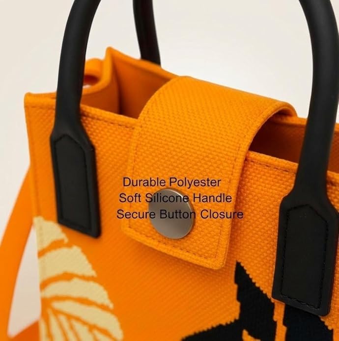 Cute Mini Orange Knit Tote Crossbody Bag