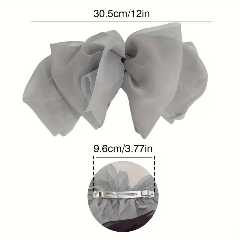 Chiffon Bow Spring hair clip (1 Pc)