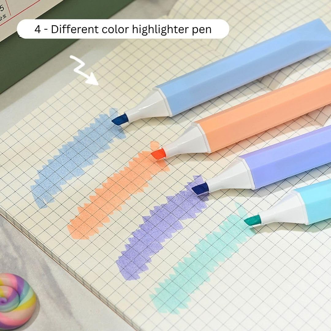 Aesthetic Pastel Highlighter Set (Set of 4)