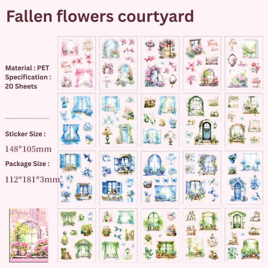 Vintage Sticker 20 Sheets Set