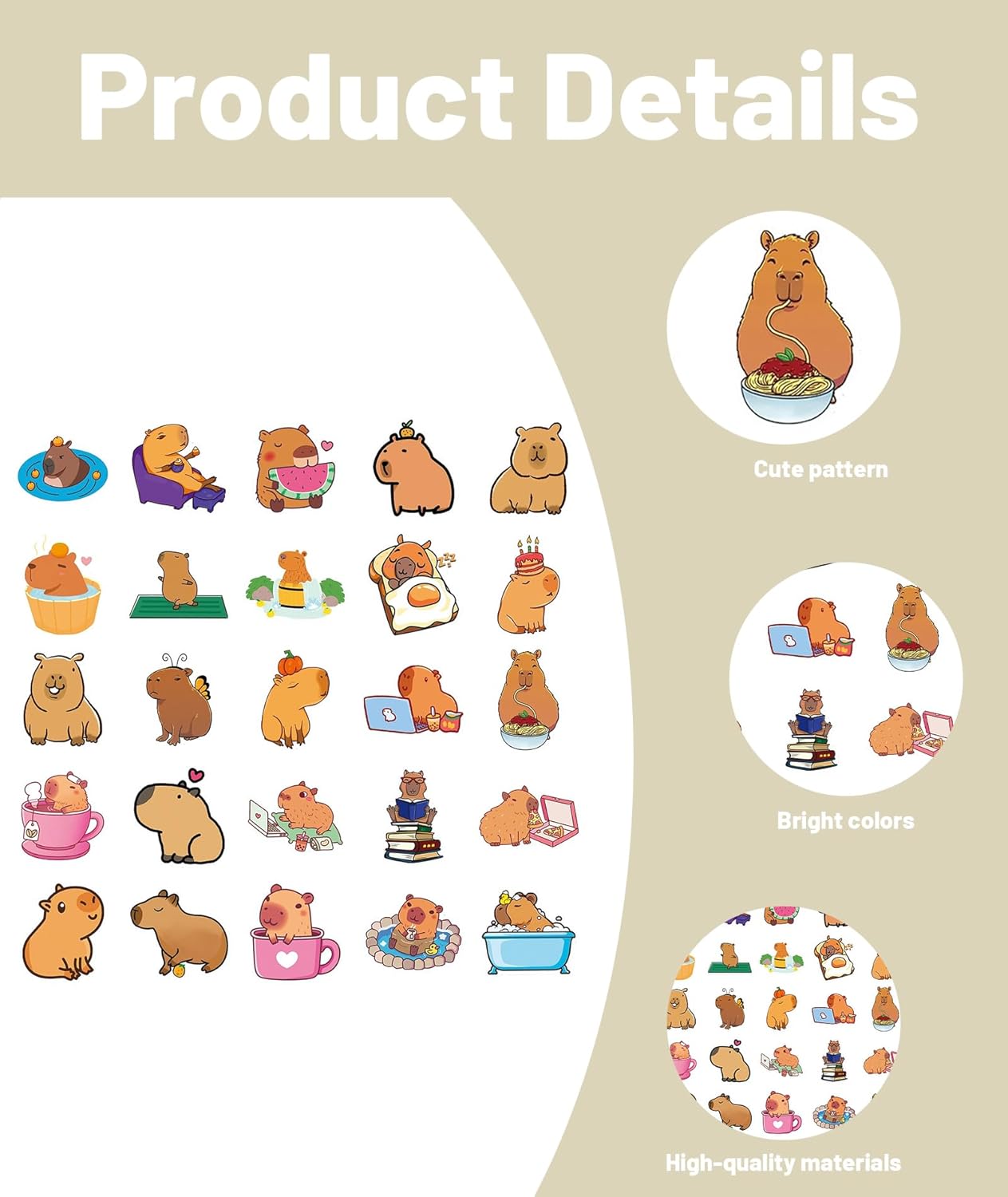 Capybara Stickers Set (50 Pcs)