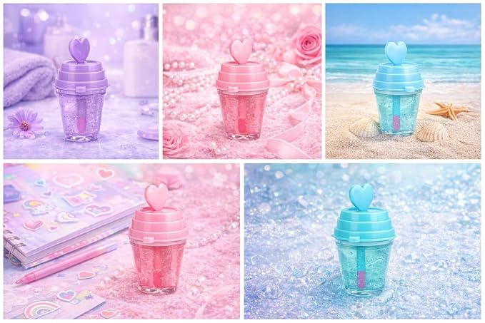 Cute Mini Cup Lip Gloss with Heart Lid