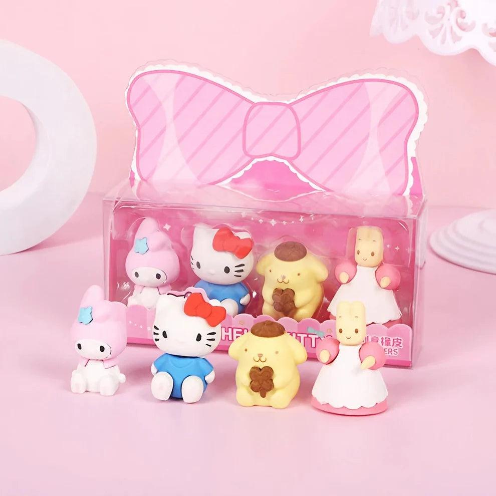 Cute Sanrio Erasers - Set of 4
