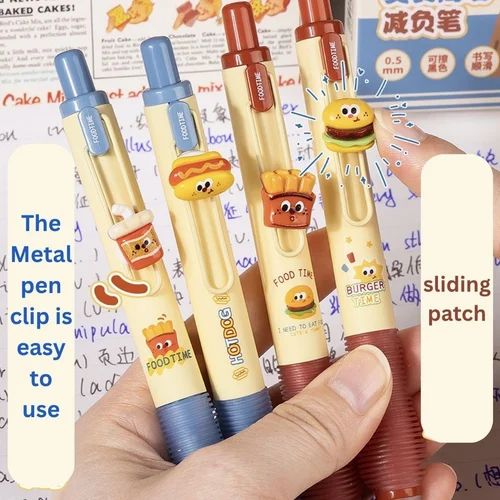 Burger Shop Erasable Blue Gel Pen Set (1 Set)