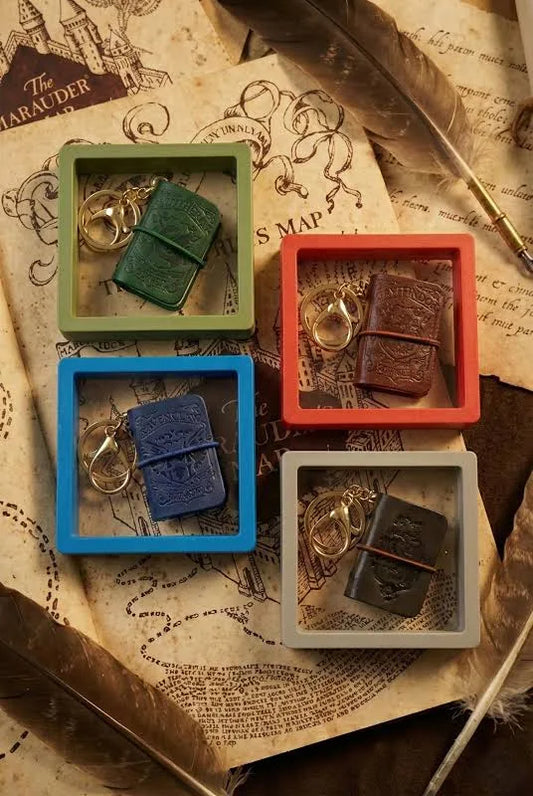 Hogwarts Theme Mini Book Keychain with Leather Finish (1 PC)