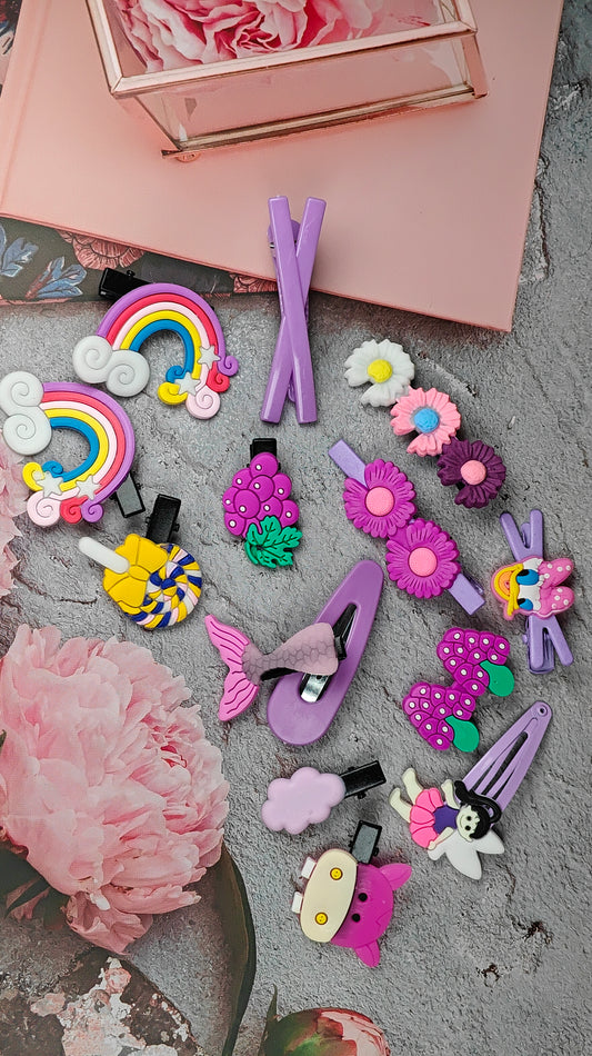 Rubber Colorful Hair Pins (Set of 5)