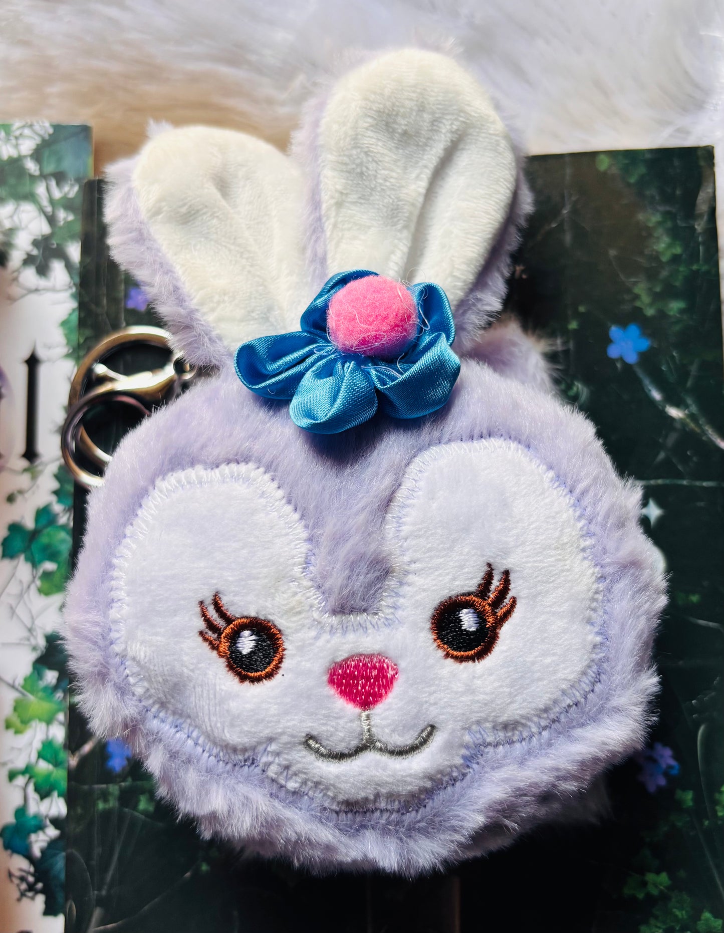 Cute Plush Folding Mirror Keychain
