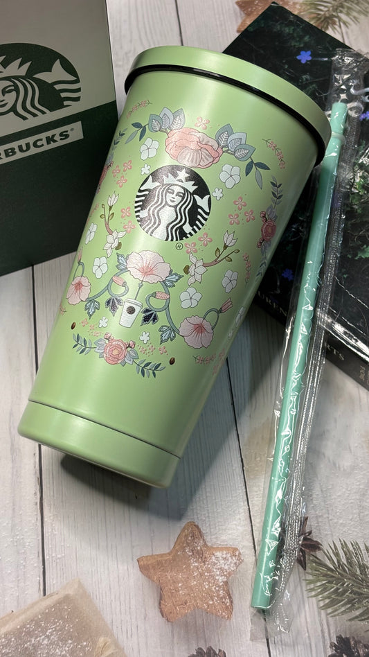 Steel Tumbler with Sipper 500ml (Starbucks themed)