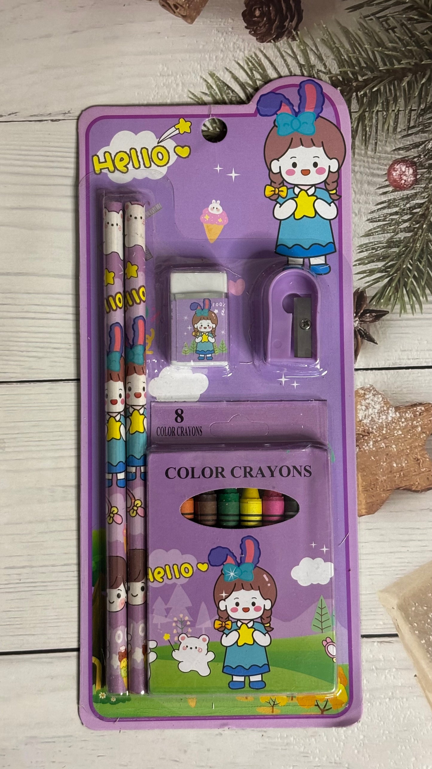Cute Crayons Stationery Set (1 Set)