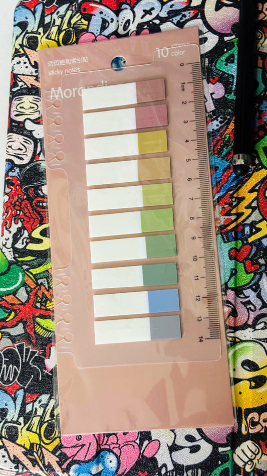 Morandi Sticky Tabs with Ruler (1 Set)