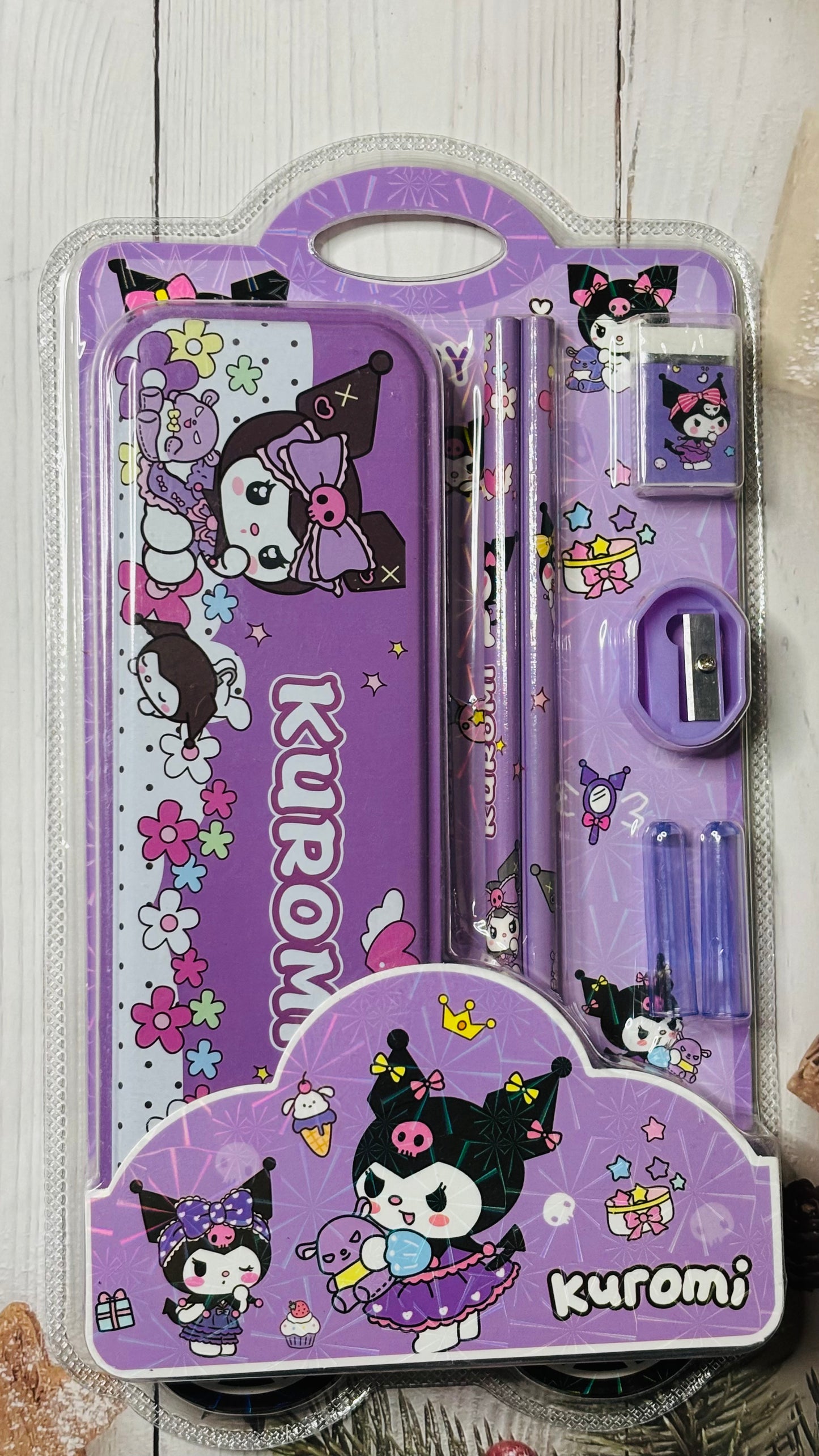 Metal Pencil Case Character Stationery Set