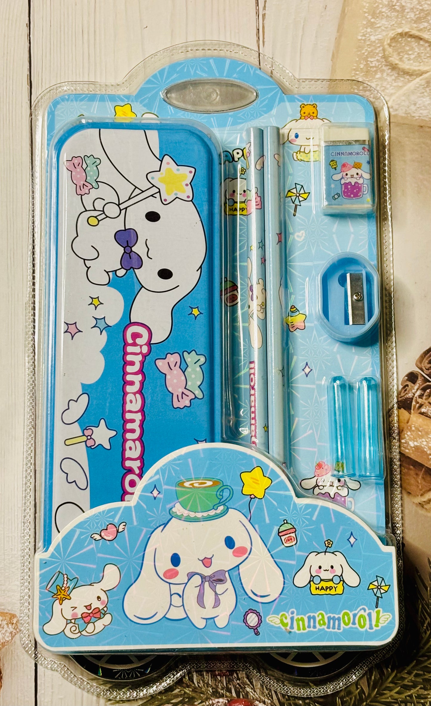 Metal Pencil Case Character Stationery Set